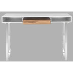Bureau d'ordinateur moderne blanc et chrome