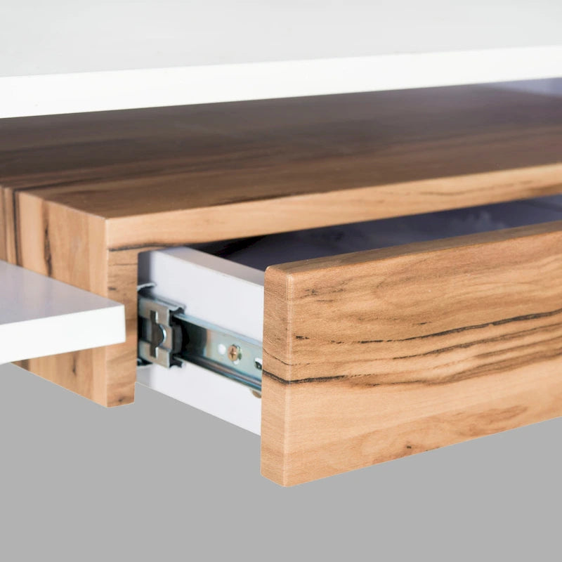 Bureau d'ordinateur moderne blanc et chrome