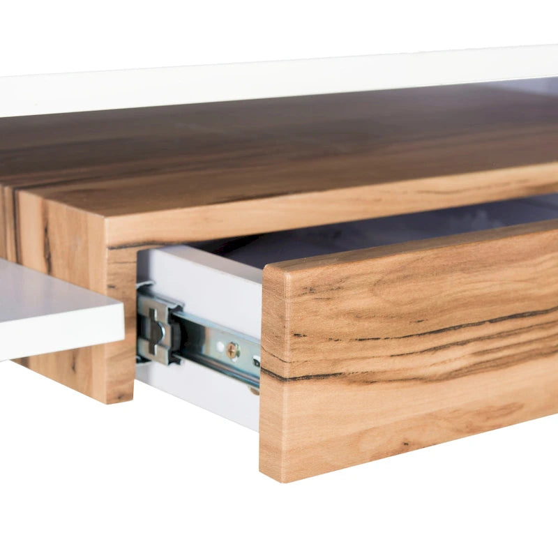 Bureau d'ordinateur moderne blanc et chrome