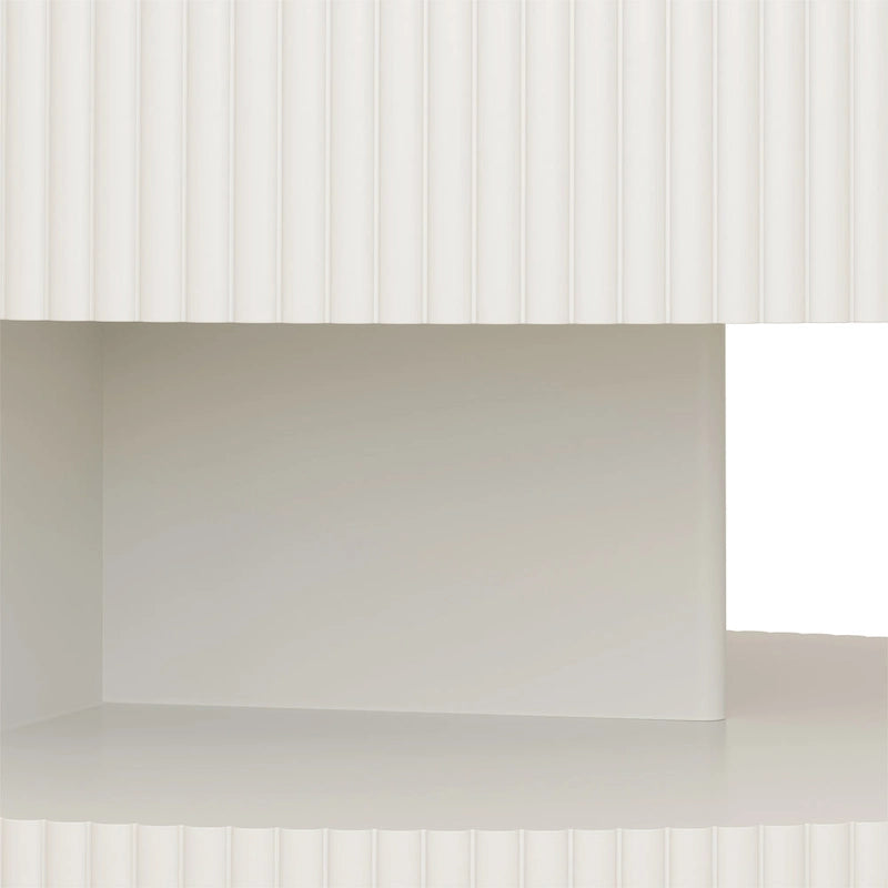 Table basse ronde à double plateau Table d'appoint moderne Table basse à rayures verticales avec rangement, pour salon