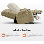 Fauteuil inclinable releveur électrique double moteur avec massage et chaleur – Siège large