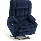 Fauteuil inclinable releveur électrique double moteur avec massage et chaleur – Siège large