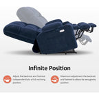 Fauteuil inclinable releveur électrique double moteur avec massage et chaleur – Siège large
