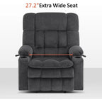 Fauteuil inclinable releveur électrique double moteur avec massage et chaleur – Siège large