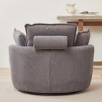Fauteuil baril pivotant surdimensionné avec pouf de rangement
