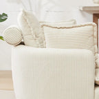 Fauteuil baril pivotant surdimensionné avec pouf de rangement