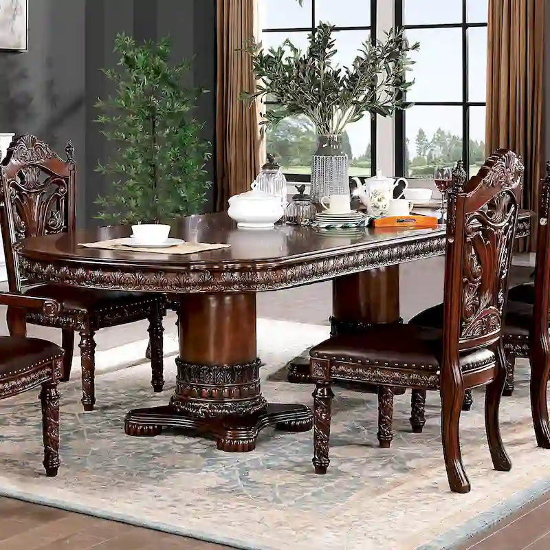 Table de salle à manger extensible en cerisier traditionnel de 120 pouces