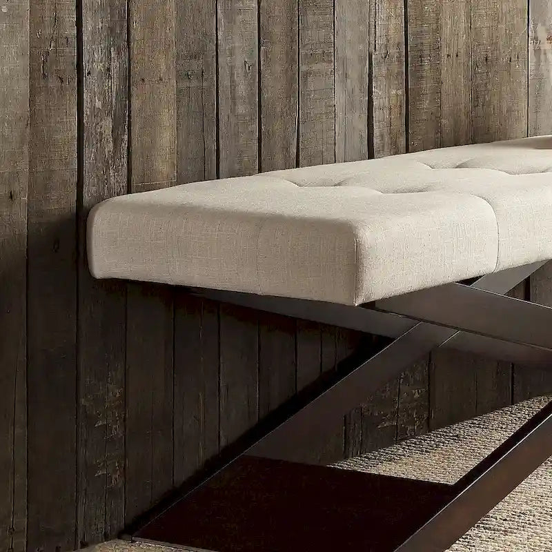 Banc rembourré en forme de X de 122 cm