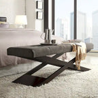 Banc rembourré en forme de X de 122 cm