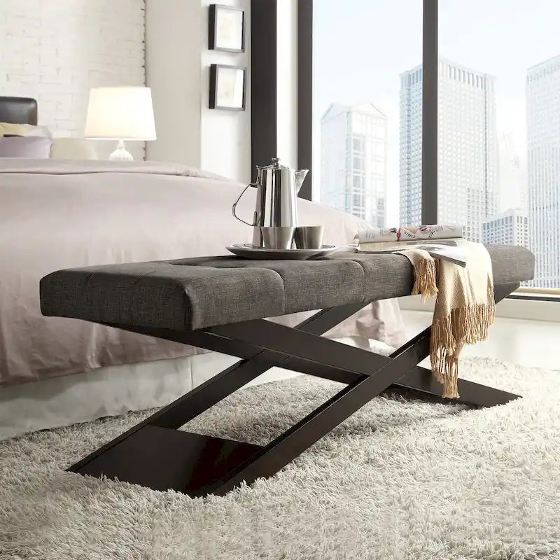Banc rembourré en forme de X de 122 cm