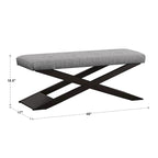 Banc rembourré en forme de X de 122 cm