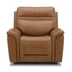 Fauteuil inclinable électrique pivotant en cuir – Camel