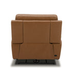 Fauteuil inclinable électrique pivotant en cuir – Camel