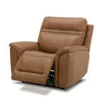 Fauteuil inclinable électrique pivotant en cuir – Camel
