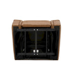 Fauteuil inclinable électrique pivotant en cuir – Camel