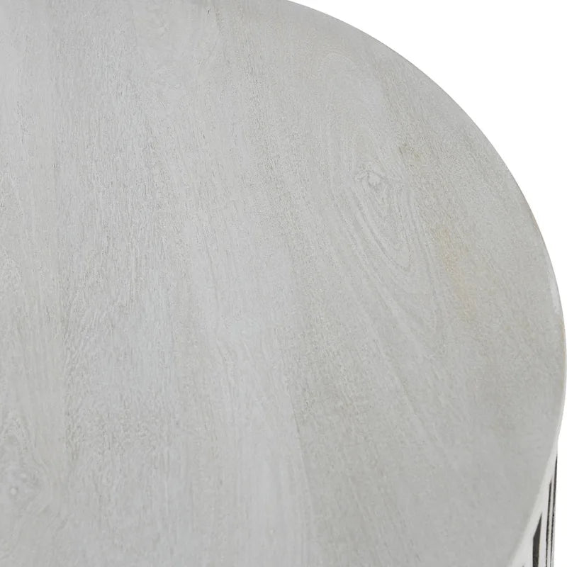 Table basse ronde avec rangement intégré