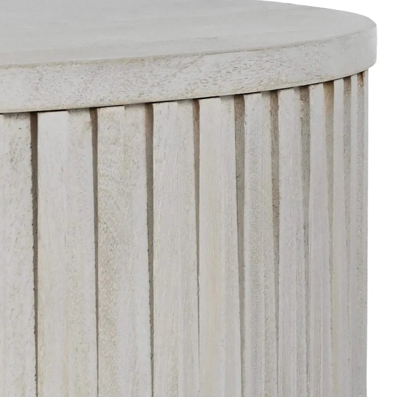 Table basse ronde avec rangement intégré