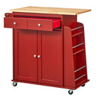 Chariot de cuisine rouge avec rangement