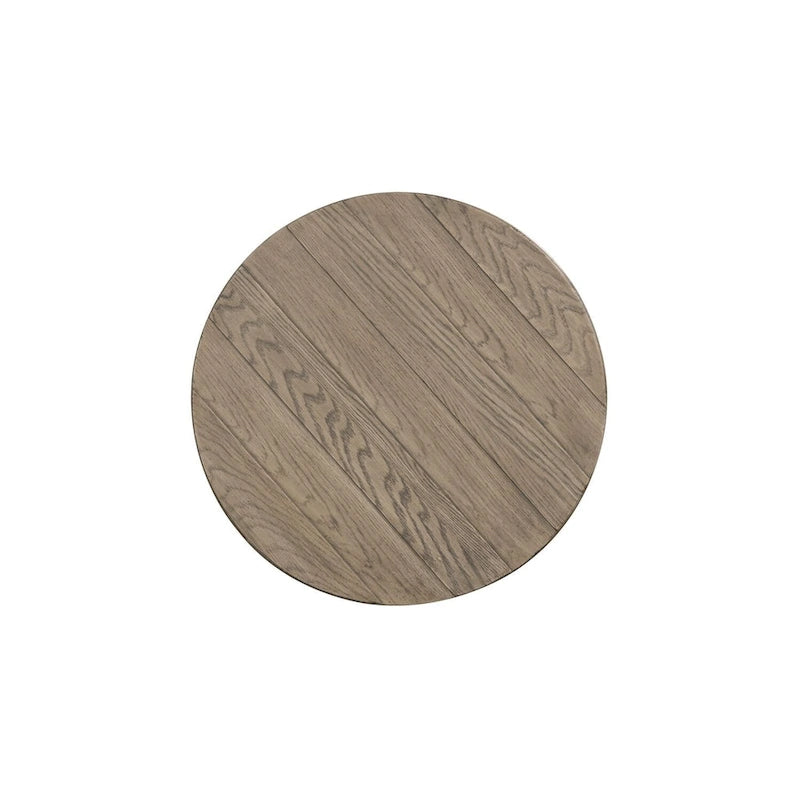 Guéridon/Table d'appoint à piédestal rond – Finition blanc antique