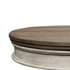Guéridon/Table d'appoint à piédestal rond – Finition blanc antique
