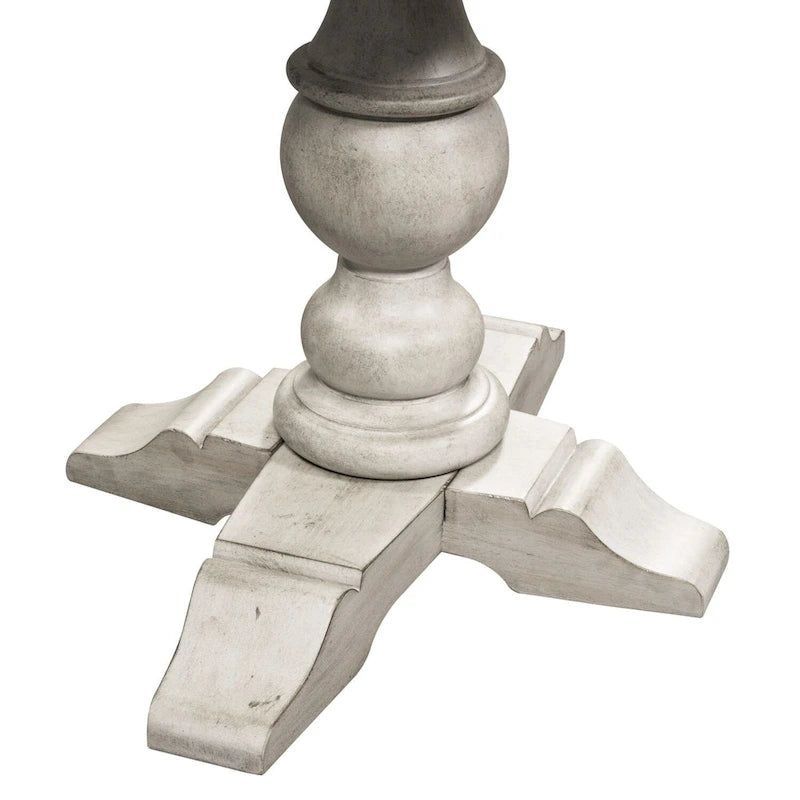 Guéridon/Table d'appoint à piédestal rond – Finition blanc antique