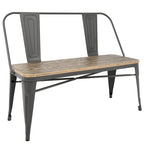 Banc de salle à manger et d'entrée en métal et bois industriels