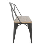Banc de salle à manger et d'entrée en métal et bois industriels