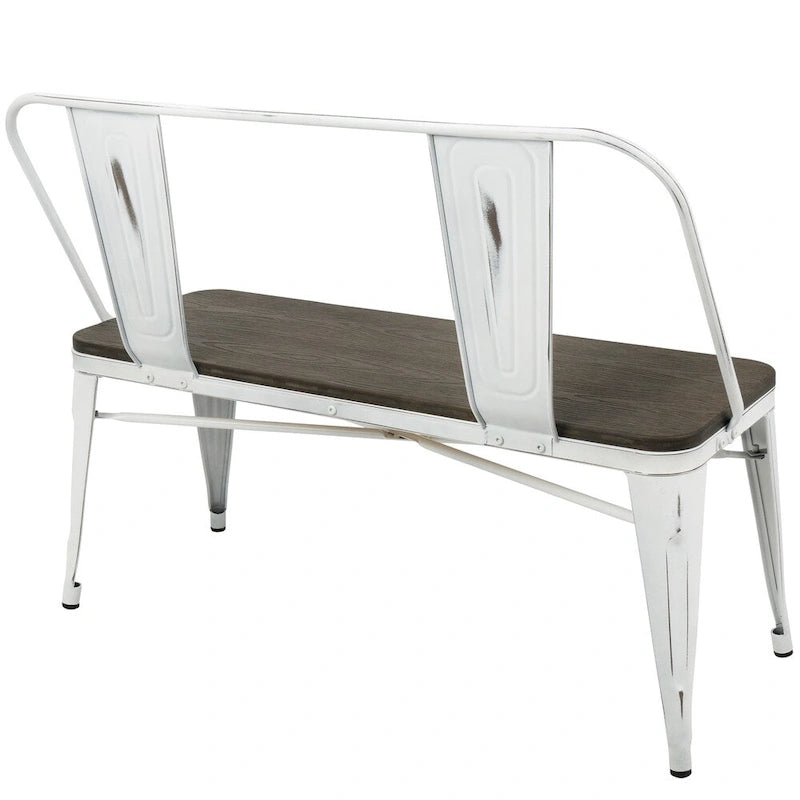 Banc de salle à manger et d'entrée en métal et bois industriels