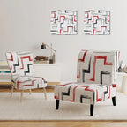 Fauteuil d'appoint rembourré à motifs géométriques