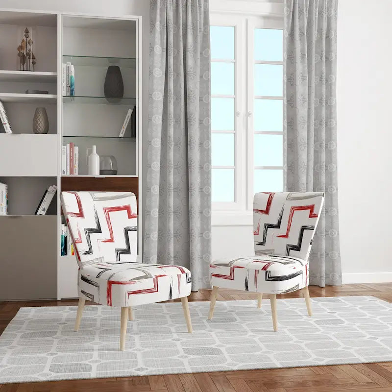 Fauteuil d'appoint rembourré à motifs géométriques