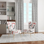 Fauteuil d'appoint rembourré à motifs géométriques