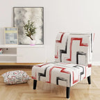 Fauteuil d'appoint rembourré à motifs géométriques