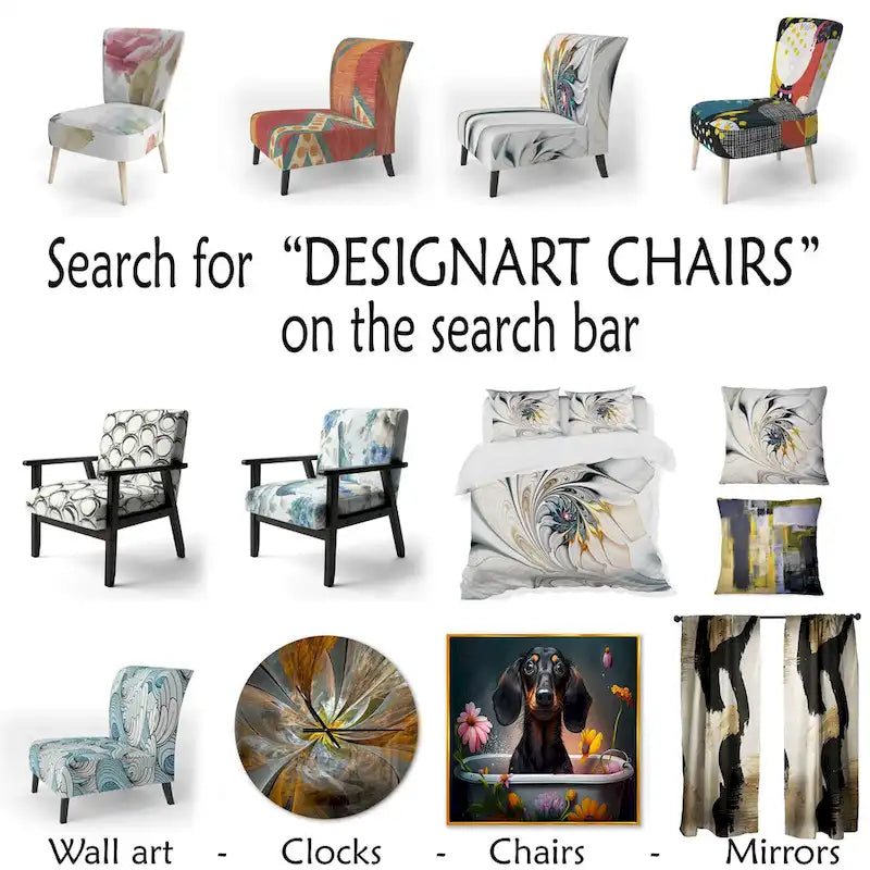 Fauteuil d'appoint rembourré à motifs géométriques
