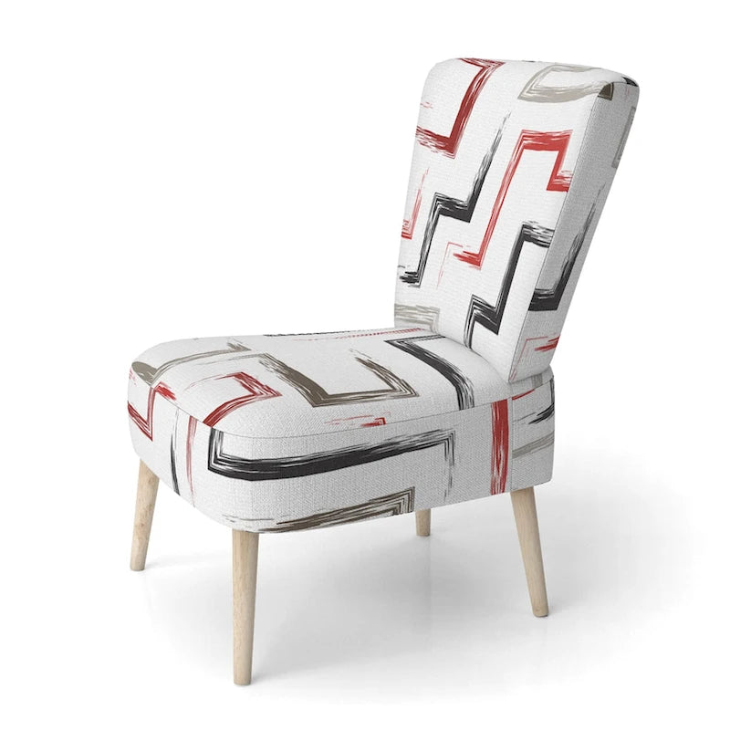 Fauteuil d'appoint rembourré à motifs géométriques