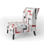 Fauteuil d'appoint rembourré à motifs géométriques