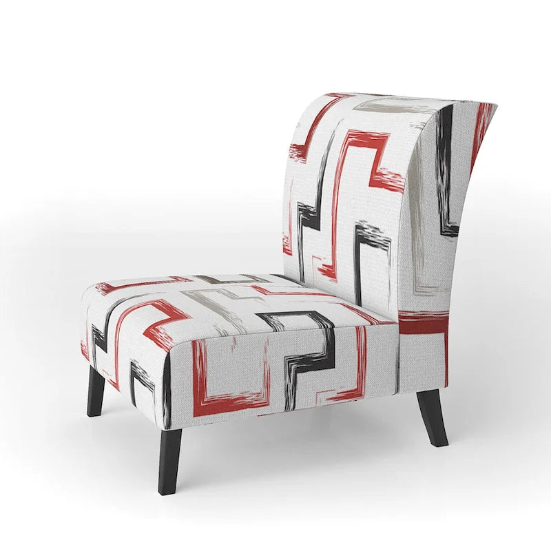 Fauteuil d'appoint rembourré à motifs géométriques