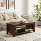 Table basse à panneaux rainurés avec étagère inférieure
