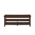 Table basse à panneaux rainurés avec étagère inférieure