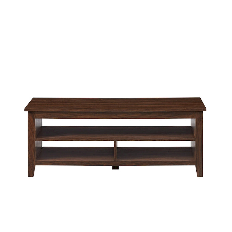 Table basse à panneaux rainurés avec étagère inférieure
