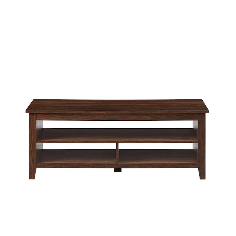 Table basse à panneaux rainurés avec étagère inférieure