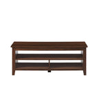 Table basse à panneaux rainurés avec étagère inférieure