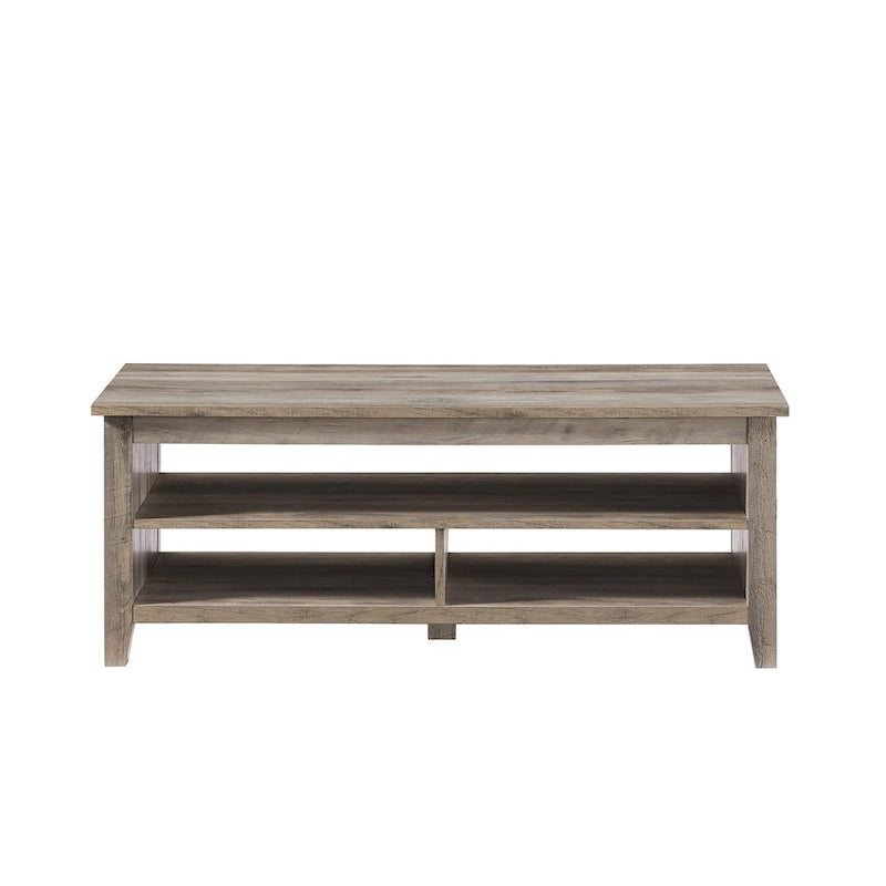 Table basse à panneaux rainurés avec étagère inférieure