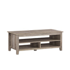 Table basse à panneaux rainurés avec étagère inférieure