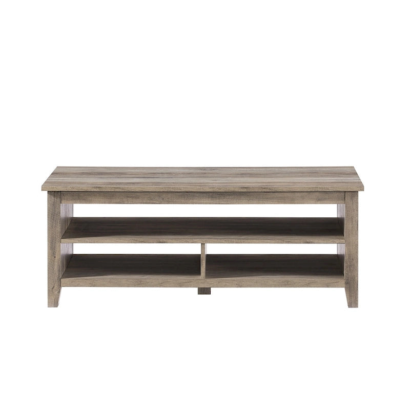 Table basse à panneaux rainurés avec étagère inférieure