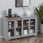 Buffet de cuisine moderne, armoire de rangement empilable, console à portes vitrées coulissantes, buffet de service pour la cuisine