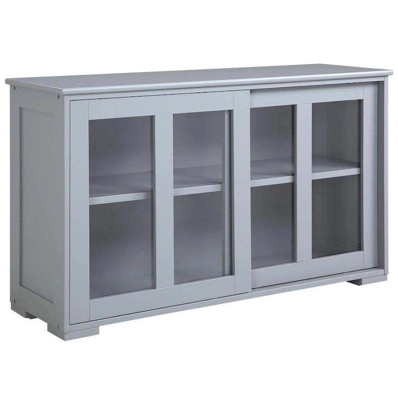 Buffet de cuisine moderne, armoire de rangement empilable, console à portes vitrées coulissantes, buffet de service pour la cuisine