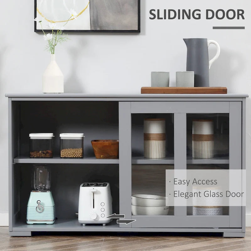 Buffet de cuisine moderne, armoire de rangement empilable, console à portes vitrées coulissantes, buffet de service pour la cuisine