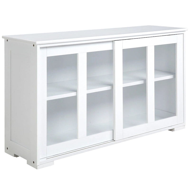 Buffet de cuisine moderne, armoire de rangement empilable, console à portes vitrées coulissantes, buffet de service pour la cuisine
