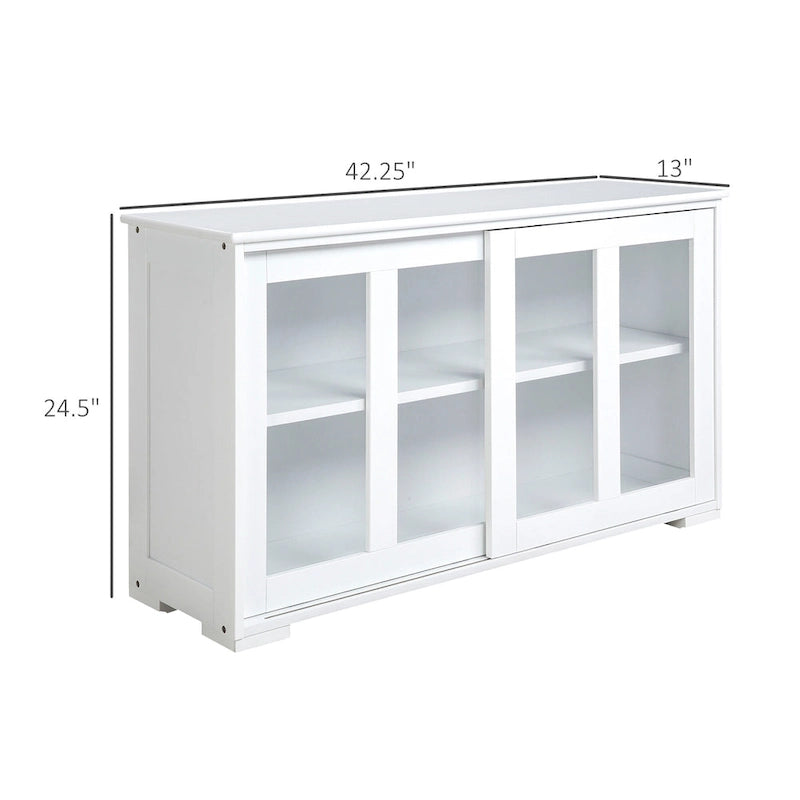 Buffet de cuisine moderne, armoire de rangement empilable, console à portes vitrées coulissantes, buffet de service pour la cuisine