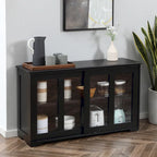 Buffet de cuisine moderne, armoire de rangement empilable, console à portes vitrées coulissantes, buffet de service pour la cuisine